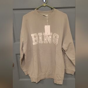 NWT Anine Bing Oversized Tyler Satin Sweatshirt Size Medium